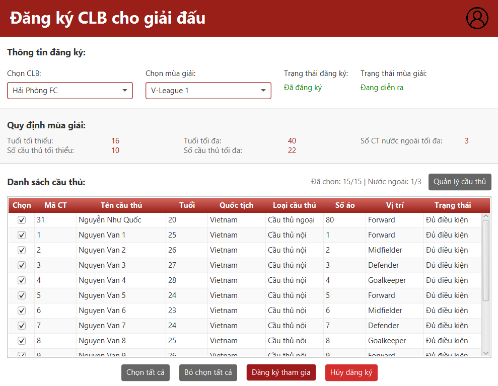 Quản lý đăng ký